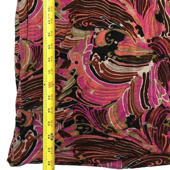 Trina Turk Raven Plumes Dress Pink Multicolor Asymmetrical Neckline Size 12 - Picture 9 of 9